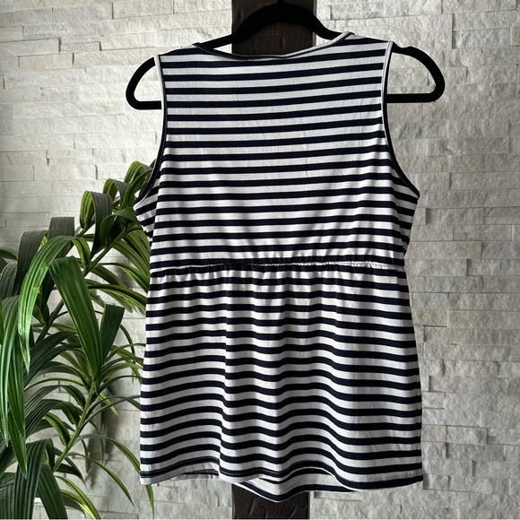 PATPAT Navy Blue White Stripe Sleeveless Nursing Blouse Size S/M New with Tags - Picture 6 of 7